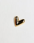 Sweetheart Solid Gold Earrings, Internally Threaded Flat Back Earrings (SINGLE or PAIR)