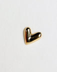 Sweetheart Solid Gold Earrings, Internally Threaded Flat Back Earrings (SINGLE or PAIR)