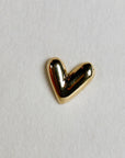 Sweetheart Solid Gold Earrings, Internally Threaded Flat Back Earrings (SINGLE or PAIR)