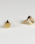 Cz Square Flat Back Earrings 14k Solid Gold, Internally Threaded Earrings (SINGLE or PAIR)