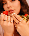 Ombre Ring Band in 14k Solid Gold