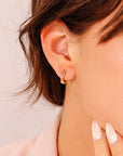 Pink Tourmaline Hoop Earrings 14k Gold