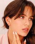 Pink Tourmaline Hoop Earrings 14k Gold