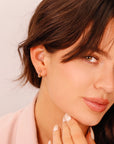 Pink Tourmaline Hoop Earrings 14k Gold