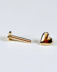 Heart Cartilage Earrings in 14k Gold
