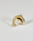 Dolphin Flat Back Earrings 14k Solid Gold, Fish Stack Earrings, Internally Threaded Earrings, Cartilage Piercing, Valentines Gift for Her