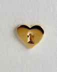 Padlock Heart Flat Back Cartilage Earrings 14k Solid Gold Internally Threaded Flat Back Earrings, Heart Studs, Tragus Valentine's Gift