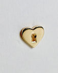 Padlock Heart Flat Back Cartilage Earrings 14k Solid Gold Internally Threaded Flat Back Earrings, Heart Studs, Tragus Valentine's Gift