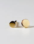 Tiny Gold Circle Cartilage Earrings in 14k Gold -flat back internally threaded labret studs