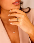 Rose Cut Kite Shape Salt and Pepper Diamond Ring in 14k Yellow Gold