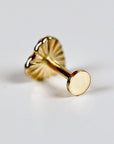 Fluted Heart Flat Back Cartilage Earrings 14k Solid Gold - Melt'm Jewelry