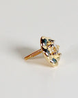 Flower Flat Back Earrings 14k Solid Gold, Cz Flower Stack Earrings - Melt'm Jewelry