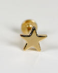 Star Earrings 14k Solid Gold, Internally Threaded Flat Back Earrings - Melt'm Jewelry