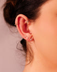 Sun Earrings 14k Solid Gold, Internally Threaded Flat Back Earrings