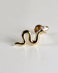 Serpenti Flat Back Earrings 14k Solid Gold, Snake Stack Earrings (SINGLE or PAIR) - Melt'm Jewelry