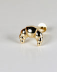 Croissant Flat Back Earrings 14k Solid Gold