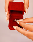 Handcrafted Rose Cut Salt and Pepper Diamond Cluster Ring
