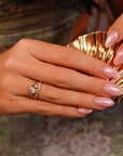 Curved Diamond Wedding Band Ring