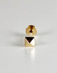 Teeny Tiny Pyramid Flat Back Earrings 14k Solid Gold, Internally Threaded Ear piercings, Gold Pyramid Earrings, Tragus Stud, Jewelry Gift