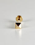 Teeny Tiny Pyramid Flat Back Earrings 14k Solid Gold, Internally Threaded Ear piercings - Melt'm Jewelry