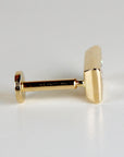 CZ Diamond Bezel Baguette Earrings 14k Solid Gold, Flat Back Internally Threaded Earrings (SINGLE)