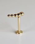 Tiny Beaded Line Internally Threaded Flat Back Earrings 14k Solid Gold