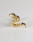 Snake Flat Back Earrings 14k Solid Gold, Serpent Stack Earrings