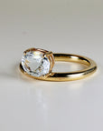 Floating East West Oval Aquamarine Ring 14k Gold - Melt'm Jewelry