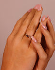 Round Red Ruby Ring 14k Solid Gold