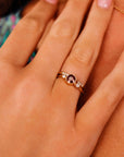 Round Red Ruby Ring 14k Solid Gold