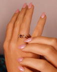 Round Red Ruby Ring 14k Solid Gold - Melt'm Jewelry