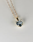 Heart Shape Aquamarine Necklace 14k Solid Gold