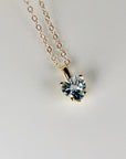 Aquamarine Necklace 14k Solid Gold, Heart Shape Aquamarine Pendant Necklace, March Birthstone Necklace, Mother's Day Gift for New Mom