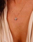 Aquamarine Necklace 14k Solid Gold, Heart Shape Aquamarine Pendant Necklace, March Birthstone Necklace, Mother's Day Gift for New Mom