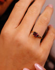 Pink Tourmaline Engagement Ring 14k Gold: East West Oval Bezel Tourmaline Ring