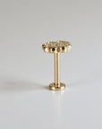 Four Leaf Clover Cz Flat Back Stud 14k Solid Gold, Luck Symbol Stack Earrings, Internally Threaded Earrings, Cartilage Piercing, Helix
