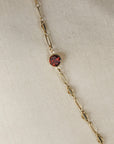 Gold Slave Bracelet, Garnet Hand Chain Bracelet