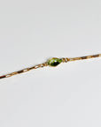 Dainty Gold Slave Bracelet, Peridot Hand Chain Bracelet