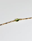 Dainty Gold Slave Bracelet, Peridot Hand Chain Bracelet