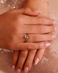 Bezel Set Pear Cut Aquamarine Ring in 14k Gold