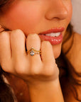 Model wearing an Olive Leaf Contour Band