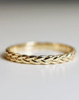 Wheat Leaf Wedding Ring 14k Gold, Curved Wedding Band - Melt'm Jewelry
