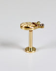 Ladybug Flat Back Earrings 14k Solid Gold, Lady Bird Stack Earrings in 14k Solid Gold