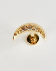 Crescent Moon Flat Back Earring 14k Solid Gold