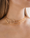 Gold Chunky Elongated Rectangle Chain Necklace, Toggle Layering Necklace - Melt'm Jewelry