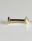 Teeny Tiny Pyramid Flat Back Earrings 14k Solid Gold, Internally Threaded Ear piercings, Gold Pyramid Earrings, Tragus Stud, Jewelry Gift