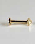 Teeny Tiny Pyramid Flat Back Earrings 14k Solid Gold, Internally Threaded Ear piercings