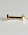 Teeny Tiny Pyramid Flat Back Earrings 14k Solid Gold, Internally Threaded Ear piercings - Melt'm Jewelry