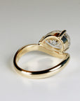 2 ct. Pear Moissanite Floating Ring 14k Gold, East West Unique Sideway Pear Moissanite Ring, Gift For Her