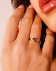 Round Red Ruby Ring 14k Solid Gold, Diamond & Ruby Engagement Ring, Unique Handmade Jewelry Anniversary Gift, Mother's Day Gift for Wife